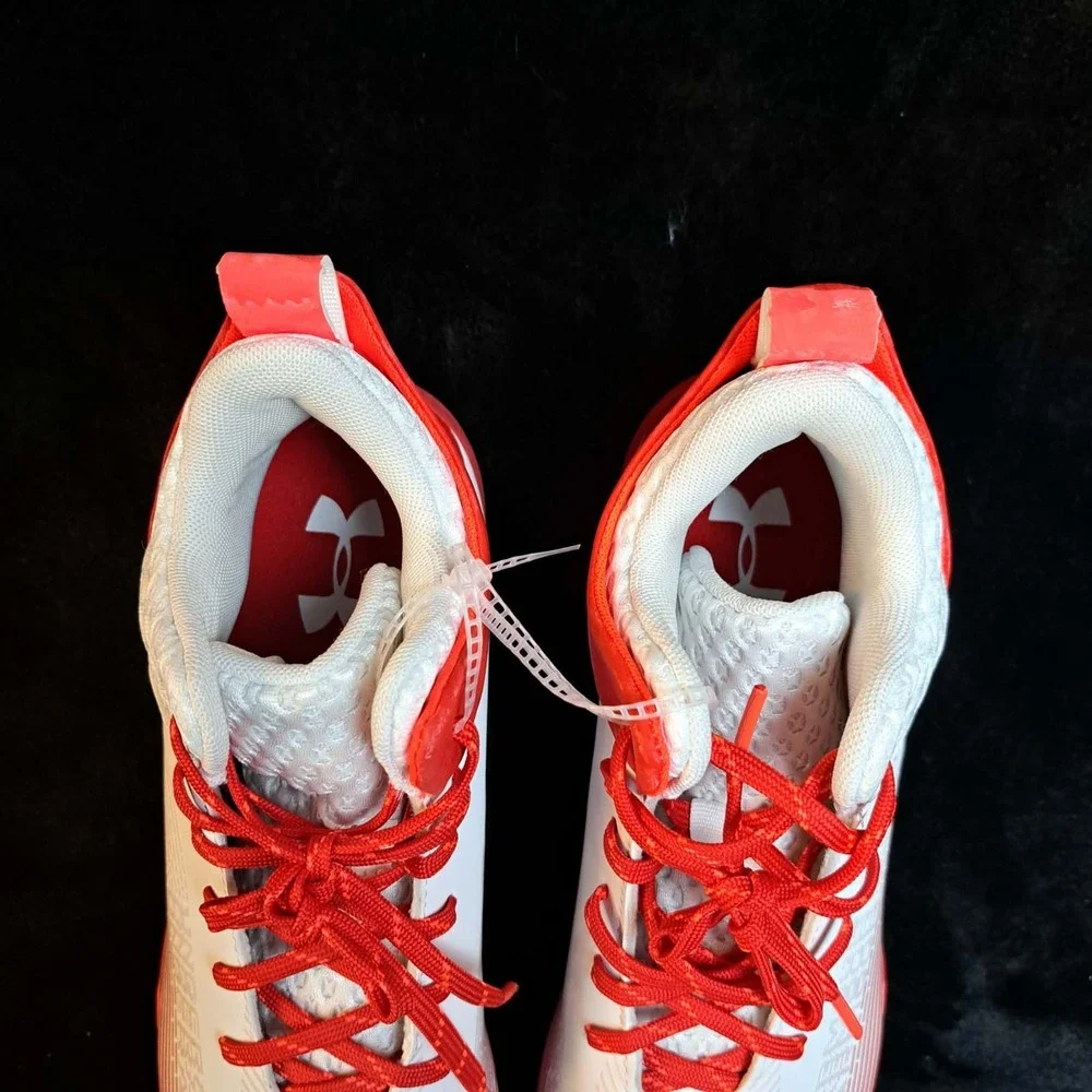 Under Armour Hammer MC 2.0 Men's Size 11.5 Red White 3027306-101 Football Cleats